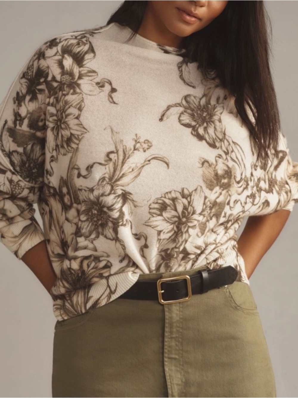 NWT Anthropologie Pilcro Alani 100% Cashmere Mock-Neck Sweater